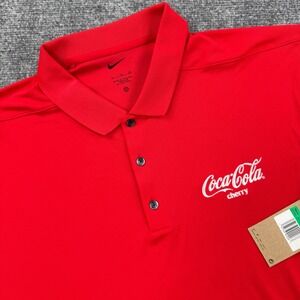 Nike Golf Polo XL Red Cherry Coca-Cola Embroidered FV5507-657 NWT Mens